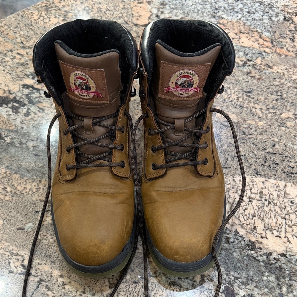 Brahma Tan and Black Leather Boots